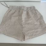 Seersucker Striped Shorts Tan Photo 3