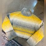 Anthropologie Pilcro  cropped mockneck yellow gray sweater Xxs Photo 1