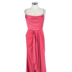 Adrianna Papell  Satin Crepe Cowl Neck Gown in Spring Rose Pink Size 6 Photo 1