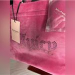 Juicy Couture  Big Spender Velour Tote Bag & Rhinestone Logo Cap Set Hot Pink NWT Photo 7