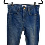 Loft Ann Taylor  Medium Wash High Waist Flare Crop Size 29 Trendy Boho Jeans. Photo 2