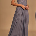 Free People Adella Gray Maxi Dress Boho Crochet Lace Maxi Medium Photo 0