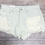 AGOLDE Parker Vintage Cut Off Distressed Button Fly Blanche White Blue Jean 27 Photo 0