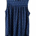 Gap  Navy Patterned Sleeveless High-Low Sleeveless Blouse Photo 0