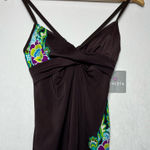 Athleta  NEW Women's Brown Floral Athletic Beach Tankini Top Size 34B/ 32C Photo 0