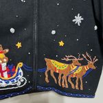Ugly Christmas Sweater  Cardigan Sz 2X Vintage Santa Claus Zip Front Photo 2