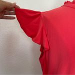 Tommy Hilfiger Solid Pink High Neck Short Sleeve Blouse Photo 5