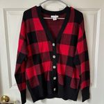 Tommy Bahama Cardigan Plaid Red and Black Sweater Size M Photo 0