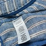 Athleta  Cabo Linen Shorts Pull on Blue White Striped Drawstring Lightweight 4 Photo 5