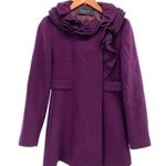 Elie Tahari Womens Purple Wool Pea Coat Photo 0
