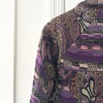 Leoniak Vintage Cotton Metallic Retro Knit Paisley Tapestry Three Button Blazer Purple Size undefined Photo 11