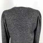ZARA  Shimmer Metallic Black Blouse Ruched Shoulders Large Cocktail Office Party Photo 9