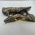 J Renee Women’s Size 9N Marion Gold/Cream Faux Snakeskin Kitten Heel Pumps Brown Photo 4