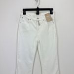 Madewell Kick Out Crop Jeans Pure White Stretch Mid Rise Flare Denim US 25 NWT Photo 7