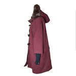 Rebecca Minkoff Scotch Wool Burgundy Red Fur Hooded Coat Size Medium Photo 10