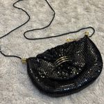 Vintage 80s Glam Black Metal Mesh Bow Purse Shoulder Handbag Chainmaille Gold Photo 0
