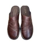 Clarks Women's Rich Brown Leather Mules Photo 4