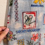 Bobbie Brooks Blue Garden Print Midi Shift Dress Womens L Linen Flower Vintage Size L Photo 6