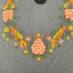 Vintage 70s CariKnits Belted Sweater Crewel Needlework M L Blue Size M Photo 7