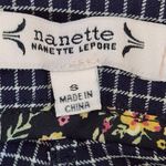 Nanette Lepore  Navy Plaid Pull-on Cropped Pants Size Small Preppy Navy Pants Photo 6