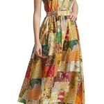 New with defects Alemais Hattie One Shoulder Silk Blend Patchwork Midi Dress 6 Photo 0