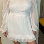 Altar'd State Altar’d State White Babydoll Pinstripe Minidress Size Large Photo 0