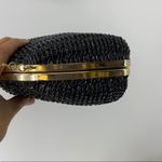 Vintage Geni made in Hong Kong black basket weave bag summer winter formal Photo 6