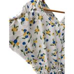 Umgee  Blueberry & Lemon Print Ruffled Hem Tie Waist Mini Dress Size‎ Large Photo 10