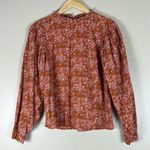 Universal Threads Universal Thread Blouse Women S Rust Floral Boho Cottagecore Puff Sleeve Prairie Photo 1