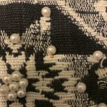 Vintage Pearl Beaded Black White Tapestry Grandpa Vest Star Festive M Size M Photo 10