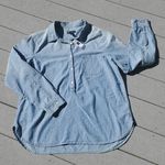 Gap NWT Boyfriend Fit Chambray 1/4 Longsleeve Button Down Photo 6