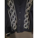 Liz Claiborne Lizsport Knit Button Up Sweater, Navy Blue White Cardigan Pullover Photo 4