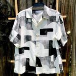 ZARA  Black/White Abstract Print Short Sleeve Shirt L Photo 0
