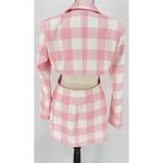 Akira Women's Cut Out Long Sleeve Blazer Dress Pink/White Size Small Chekered Pink Photo 10