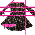 ALC Frank A.L.C. SILK “RORY” PALM LEAF PRINT BLACK & BROWN PLEATED SPLIT SLEEVE DRESS (2) Photo 13