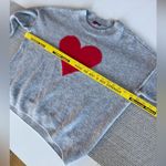 Vince Camuto Gray Red Heart Cropped Crewneck Sweater Size Medium Photo 5