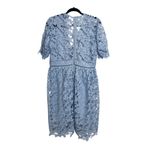 Bardot Ricko Lace Dress Womens US 12 Pastel Blue Midi Cocktail V Neck Photo 2