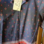 Carolyn Taylor  Dark Blue Floral Blouse large nwt Photo 3