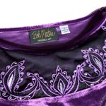Bob Mackie  wearable art top‎ purple velvet long sleeve blousee Photo 2
