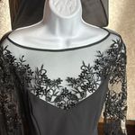 Monique Lhuillier  **NEW** Black Beaded Cocktail Dress, 3/4 Sleeves, Size 6 Photo 3