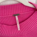 Free People Vibrant Pink Crew Neck Sweater Photo 2