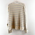 Aerie  Offline Long Sleeve Striped Waffle Tee Shirt Tan Green XL Photo 3
