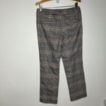 Loft outlet plaid belted straiht leg pants black white women size 6 professional Photo 5