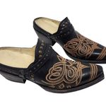 Corral Leather Embroidered Brown Pointed Toe Cowgirl Mules Western Size 7 M Photo 1