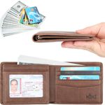 Wallet for Men-Genuine Leather RFID Blocking Bifold Stylish Wallet With 2 ID Window Photo 4