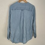 J. Jill Tencel Chambray Blue Long Sleeve Shirt Nautical Coastal Vacation Resort Size XS Photo 5