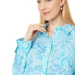 Lilly Pulitzer Women's Coralynn Button-Down, Resort White Goombay Grooves S NWT Photo 1
