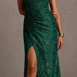 Azazie NWT Georgina Emerald One-Shoulder Maxi Dress Size 10 Photo 0