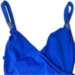 Jantzen Cobalt Blue One Piece Surplice Draped Front Tummy Control Size 14 Photo 2