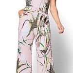 New York & Company Pink & Green Floral Romper Size M Photo 0